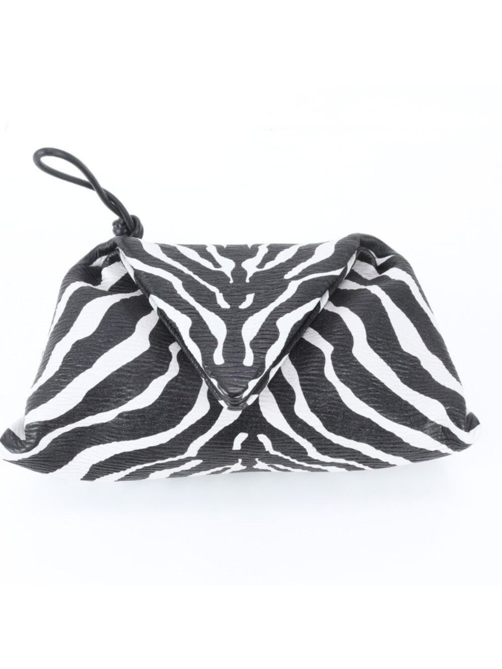 Bottega Veneta Triangle Zebra Pattern Leather Clutch Hand Second Pouch